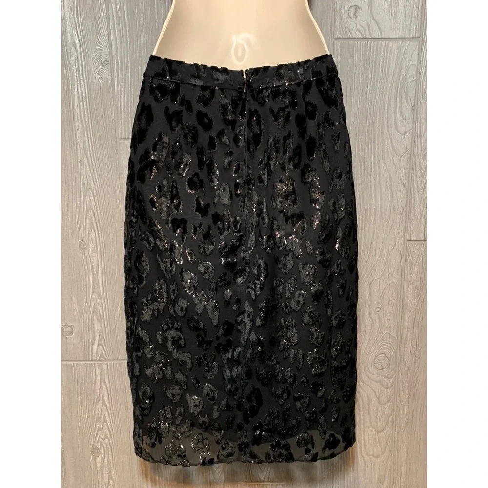 J. Crew Burnout Velvet Leopard Skirt 00 NWT $168 - Picture 4 of 5